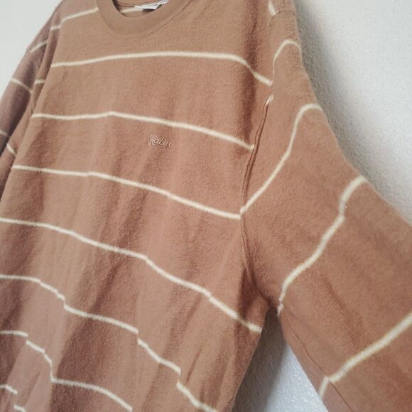 Katin Sweatshirt Mens Large Parks Reverse Fleece Striped Crew Neck Pullover Soft - Picture 7 of 16